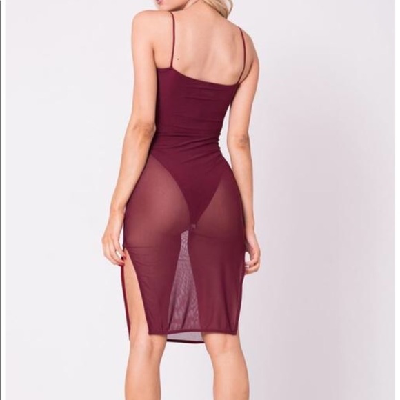 Kim K Mesh Black Bodysuit Dress - Picture 2 of 4